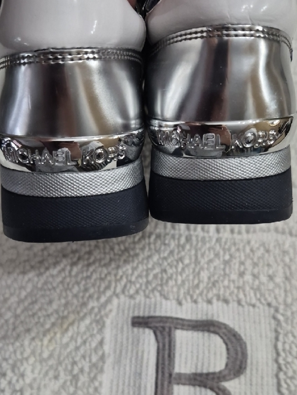 MICHAEL MICHAEL KORS Admiral Blue Velvet and Silver Accent Sneakers 8 - Picture 5 of 11